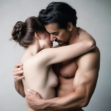 As they embraced, their breathless bodies revealed the intensity of their love.