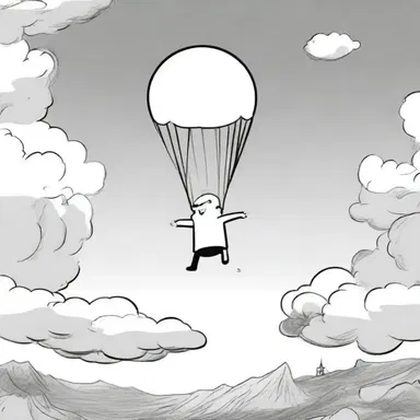 In the cartoon, the character's breathless body floated above the ground, symbolizing his apparent death.