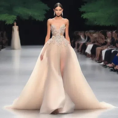 The runway model wore a breathless gown that left the audience in awe.