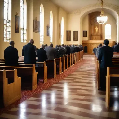In the church, the congregation oftentimes gathers for prayer and reflection.