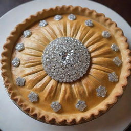 An extravagantly made pie, with a golden crust encrusted with edible diamonds. The filling comprises of the most exquisite and rarest ingredients. The price tag displays a staggering amount of 100,000 dollars