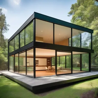 The modern house design incorporated glass walls to create a sense of openness while maintaining privacy, reminiscent of the claustrum in the brain adjacent to the lenticular nucleus.