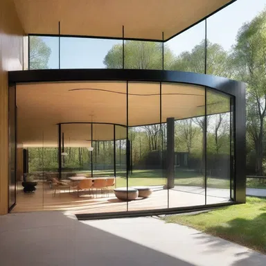 The modern house design incorporated glass walls to create a sense of openness while maintaining privacy, reminiscent of the claustrum in the brain adjacent to the lenticular nucleus.