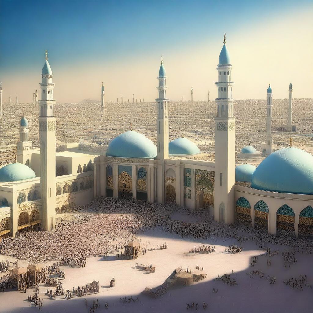 A high-quality digital art depiction of Madinah during the time of Prophet Muhammad