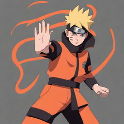 A digital art depiction of the character Uzumaki Naruto from the anime series Naruto