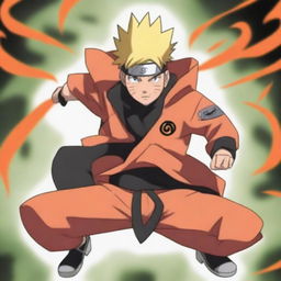 A high-quality digital art image showcasing Uzumaki Naruto in his Sage Mode