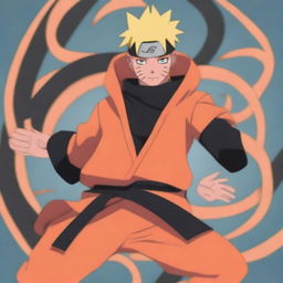 A high-quality digital art image showcasing Uzumaki Naruto in his Sage Mode