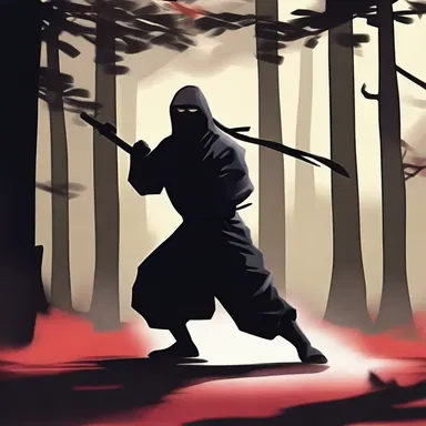 The ninja moved noiselessly through the shadows, undetected by their enemies.