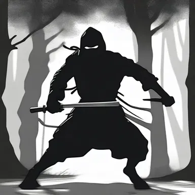 The ninja moved noiselessly through the shadows, undetected by their enemies.