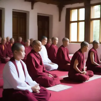 During the silent meditation, everyone in the monastery remained noiseless to focus on their spiritual practice.