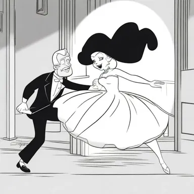 In the cartoon, the animated character desperately tried to escape from the villain by using a drag technique.