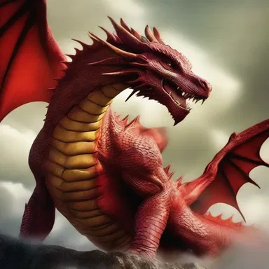 According to mythology, the dragon was defeated by the hero who used a strong drag to bring it down from the sky.