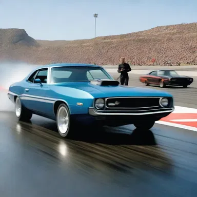 In the movie Fast & Furious, drag racing scenes are portrayed with intense speed and excitement.