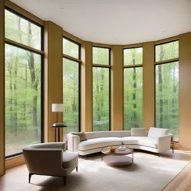 The large windows in the living room were designed to drag in as much natural light as possible.