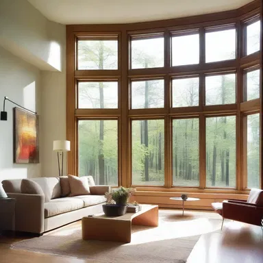 The large windows in the living room were designed to drag in as much natural light as possible.