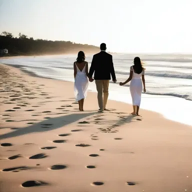 They walked hand in hand on the beach, letting their feet drag through the sand.