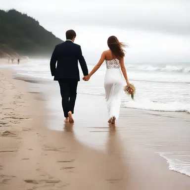 They walked hand in hand on the beach, letting their feet drag through the sand.