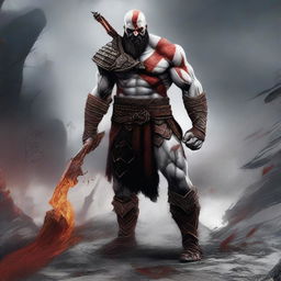 A dramatic digital art image now introduces Kratos, the God of War, arriving at the scene of the fallen Roman soldiers