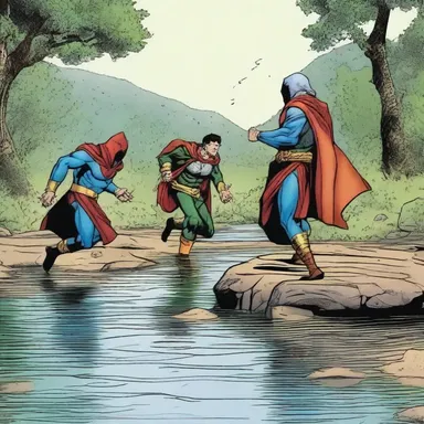 In the comic book storyline, the heroes had to drag the river in order to find a lost artifact.