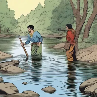 In the comic book storyline, the heroes had to drag the river in order to find a lost artifact.