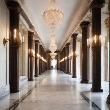 The long hallway with its elegant chandeliers and exquisite marble floors seemed to drag on endlessly.