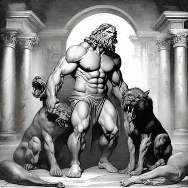 According to Greek mythology, Hercules had to drag the monster, Cerberus, out of the underworld as one of his twelve labors.