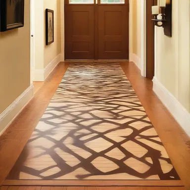 The entryway of the house had a beautiful drag pattern on the floor, created by the movement of people over the years.