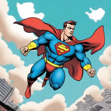 In the comic book series, the superhero's cape elegantly dragged behind him as he soared through the sky.