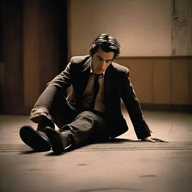 In the dramatic scene, the protagonist dramatically dragged himself across the floor, symbolizing his struggle and despair.