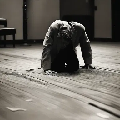 In the dramatic scene, the protagonist dramatically dragged himself across the floor, symbolizing his struggle and despair.