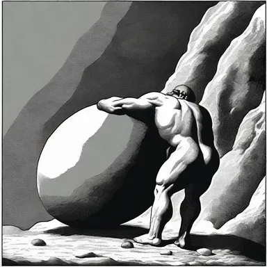 According to Greek mythology, Sisyphus was condemned by the gods to endlessly drag a boulder up a hill, only for it to roll back down each time.