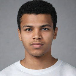 A profile photo of a 25-year-old cute boy with a grey background. The name 'Muhammad Ali' should be inscribed in white color.