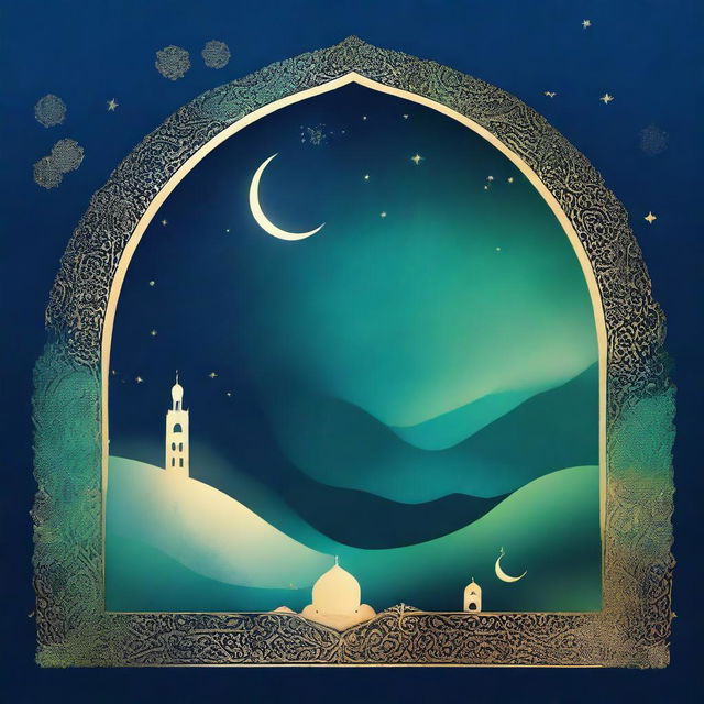 A digital art image that captures the celestial beauty of the universe with intricate Arabic calligraphy of 'سورة فاطر'