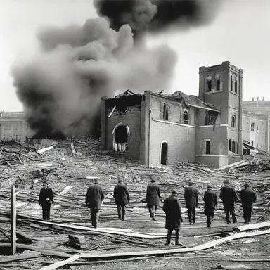 The town gas explosion was a tragedy, leading to the collapse of a church and the loss of many lives.