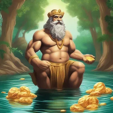 According to ancient myth, the river god rewarded the diligent gold panner with a nugget of gold for his unwavering dedication.