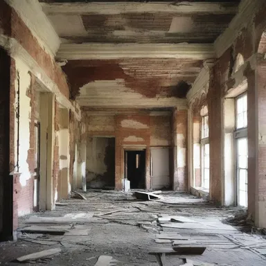 The old building began to fall in, requiring extensive repairs and renovation.