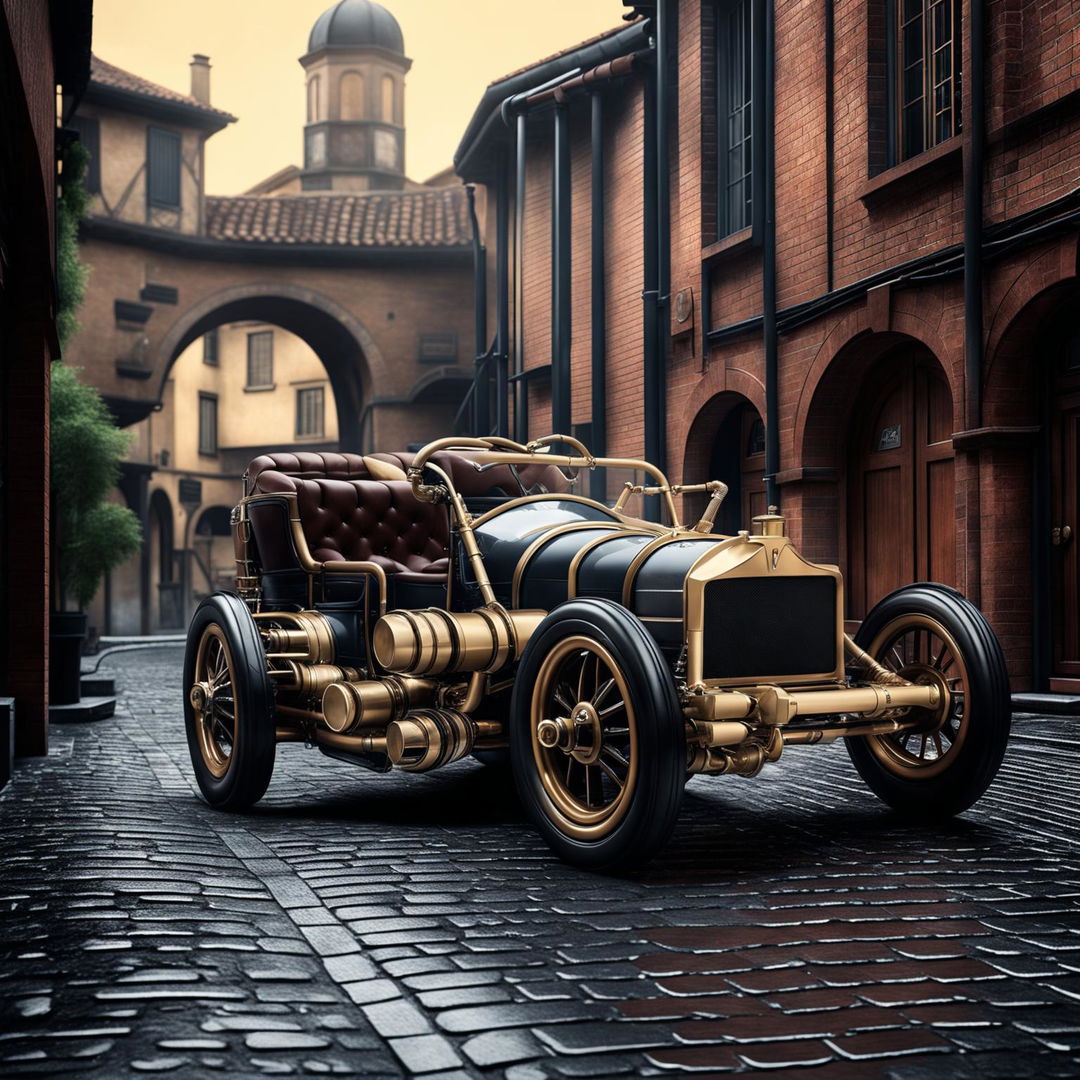 A top-tier digital art piece depicting a Pagani as if it were designed in the 1910s