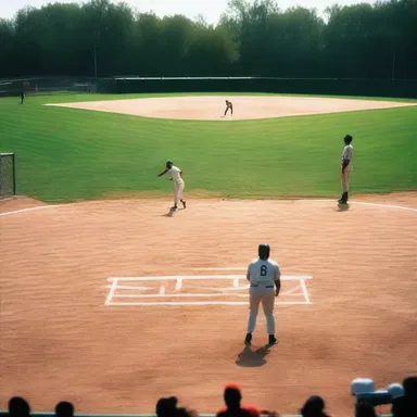 In the movie, the dramatic final scene took place on the foul line of a baseball field.