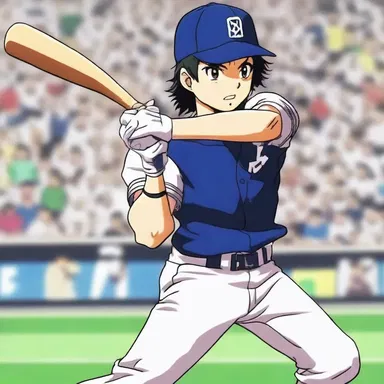 In the anime series, the protagonist's special power enabled him to hit a home run every time he crossed the foul line.