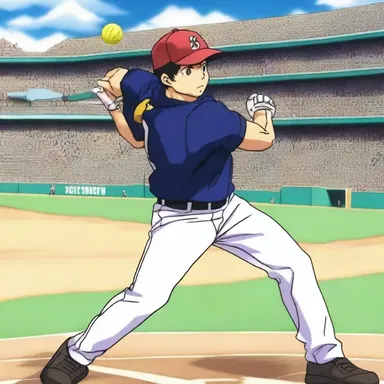 In the anime series, the protagonist's special power enabled him to hit a home run every time he crossed the foul line.