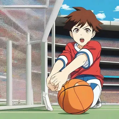 The main character in the anime series made an impressive penalty shot from the foul line.
