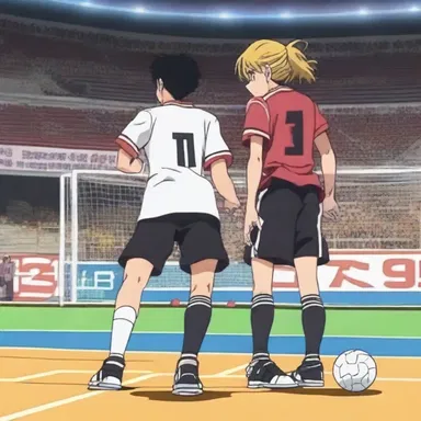 The main character in the anime series made an impressive penalty shot from the foul line.