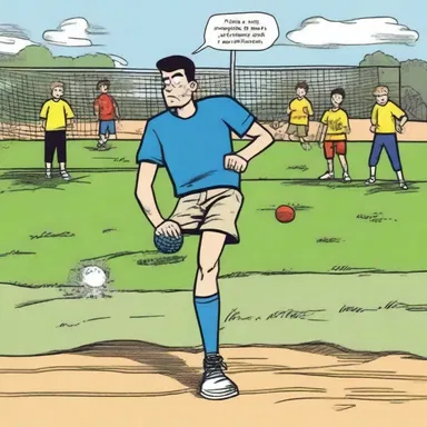 In the comic strip, the protagonist was shown practicing penalty shots from the foul line.