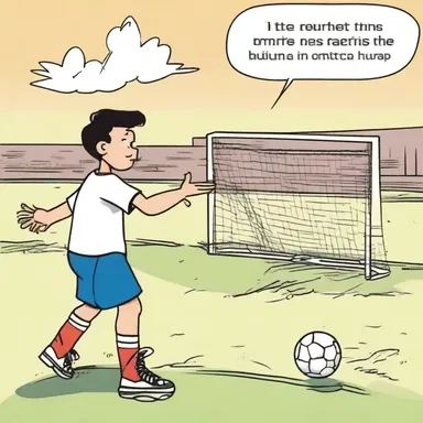 In the comic strip, the protagonist was shown practicing penalty shots from the foul line.