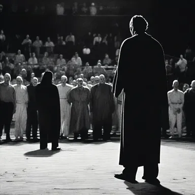 The horror movie included a suspenseful scene where the antagonist lurked near the foul line waiting for the protagonist.