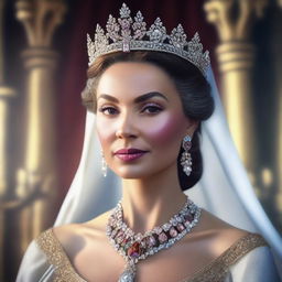 This is a high-resolution, realistic image of a beautiful queen