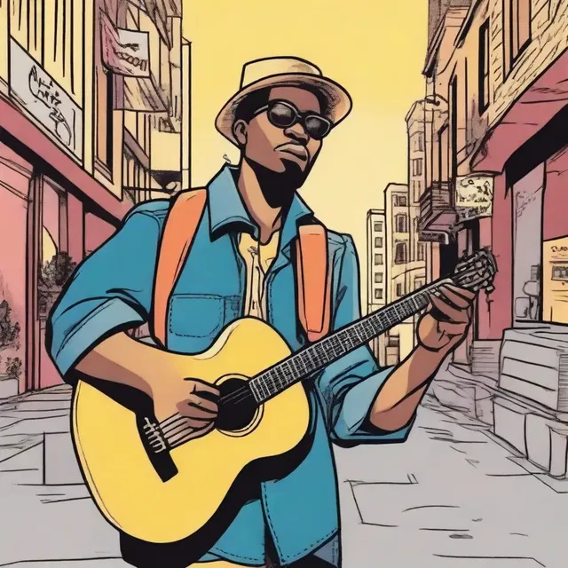 In the comic book, the main character is a busker who uses their musical talent to fight crime in the city.