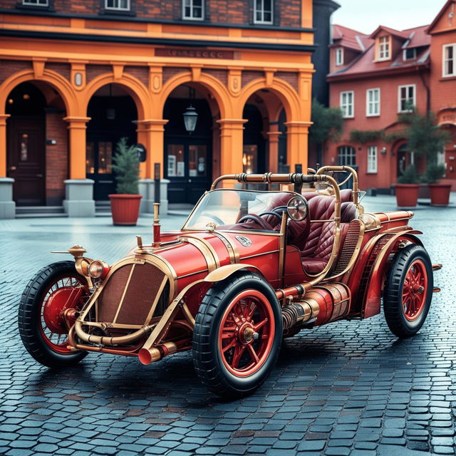 An impressive digital art piece depicting a Koenigsegg as if it were designed in the 1910s