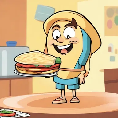 In the cartoon show, the protagonist enjoys a magically animated quesadilla that helps them in their adventures.