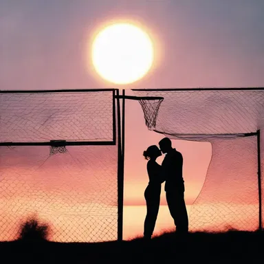 As the sun set, they leaned against the backboard, whispering sweet nothings to each other.